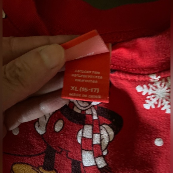 Mickey Mouse SET Unisex Juniors Printed Snowflake Holiday Sweatshirt & Stocking - Picture 6 of 8